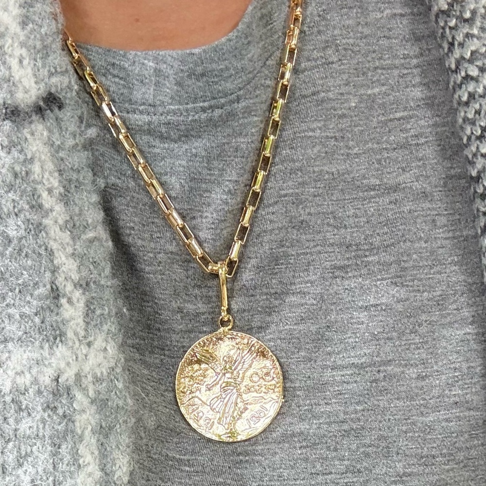 Mexican Centenario Coin Goldfilled Medallion Necklace - Picture 4 of 5
